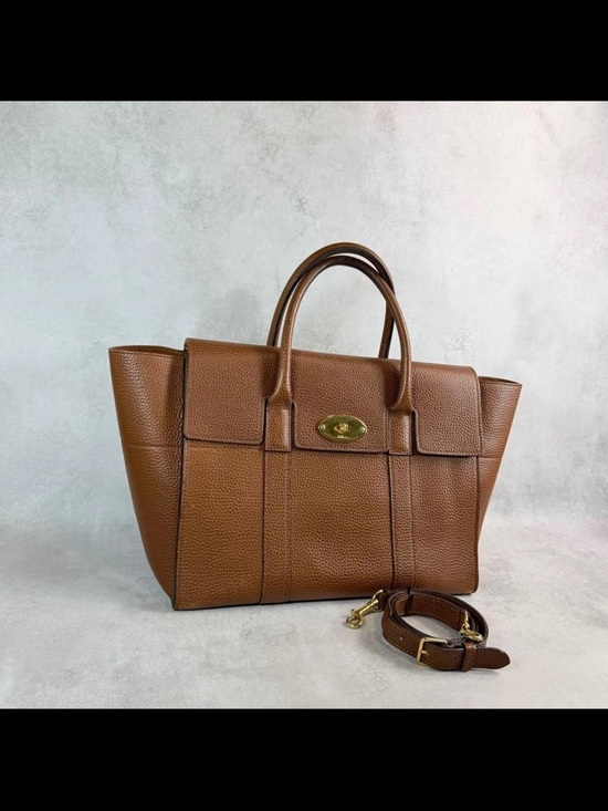 Mulberry Handbags - Mulberry Brown Pebbled Leather Bayswater Tote with Strap